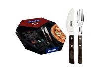 Jogo de Talheres para Pizza Tramontina Cabo Polywood Castanho 8 Peças - 1