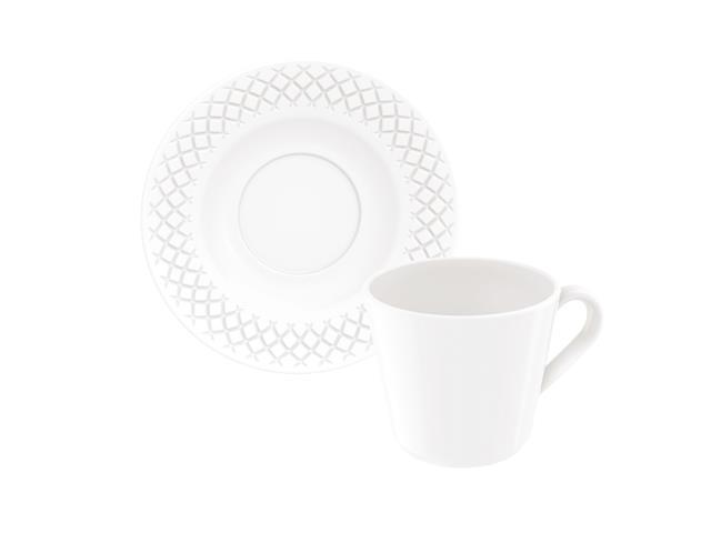 Kit Xicara e Pires Chá Tramontina Ingrid em Porcelana Decorada - 1