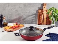 Wok Tramontina Loreto em Alumínio Antiaderente com Tampa Vermelho 3,3L - 2