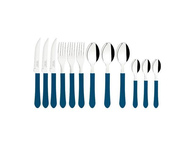 Faqueiro Tramontina Leme com Lâminas em Aço Inox Azul 12 Pçs - 1