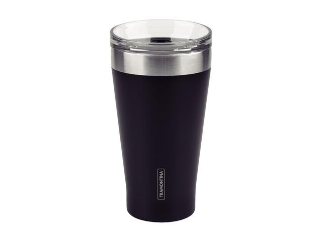 Copo Térmico Tramontina Exata em Aço Inox Preto com Tampa 550 ml - 1