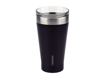 Copo Térmico Tramontina Exata em Aço Inox Preto com Tampa 550 ml