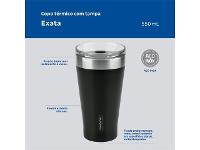 Copo Térmico Tramontina Exata em Aço Inox Preto com Tampa 550 ml - 3
