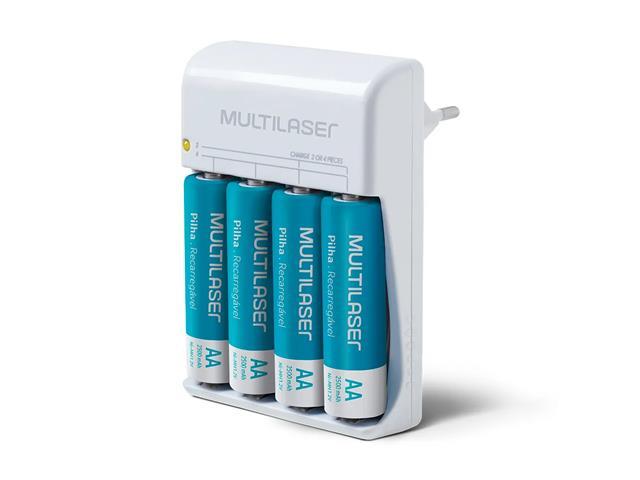Carregador Multilaser Para 4 Pilhas AA/AAA Prata Bivolt - 2