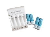 Carregador Multilaser Para 4 Pilhas AA/AAA Prata Bivolt - 1