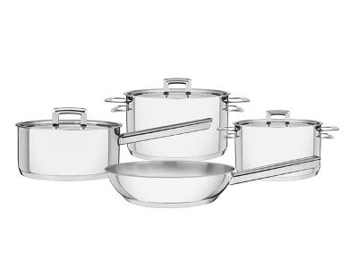 Jogo de Panelas Tramontina Brava Aço Inox com Fundo Triplo 4 Peças