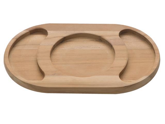 Petisqueira Tramontina Oval em Madeira Eucalipto com Divisórias - 1