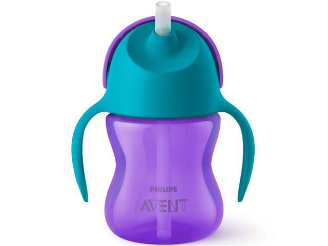 Copo Com Canudo Philips Avent Dinossauro Azul E Roxo - 200 Ml - 1