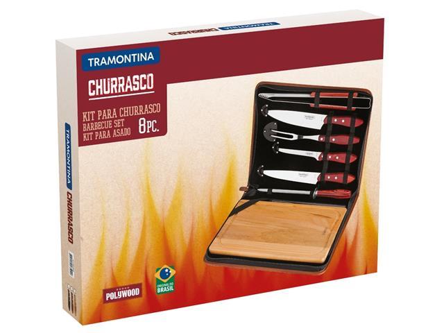 Kit para Churrasco Tramontina Polywood Cabo Vermelho 8 Peças - 2