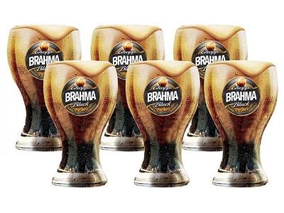 Conjunto de Copos de Vidro para Chopp Brahma Black 6 Unidades de 430ML