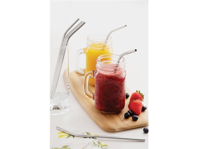 Jogo de Canudos Inox Reutilizável Tramontina 4 Peças com Escova - 4