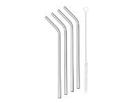 Jogo de Canudos Inox Reutilizável Tramontina 4 Peças com Escova - 1