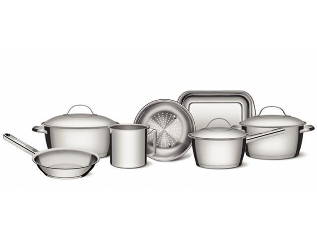 Conjunto de Panelas Tramontina Allegra Inox 7 Peças - 1