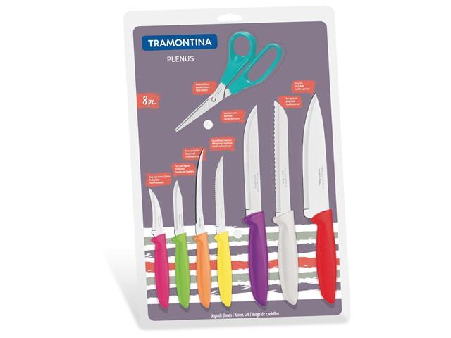 Jogo Facas Tramontina Inox 8 peças Plenus Misto - 1