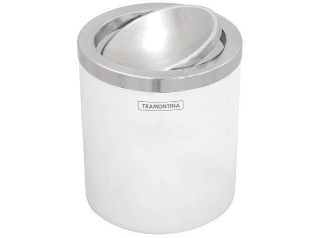 Lixeira Útil Tramontina Basculante Branca 5 Litros - 1