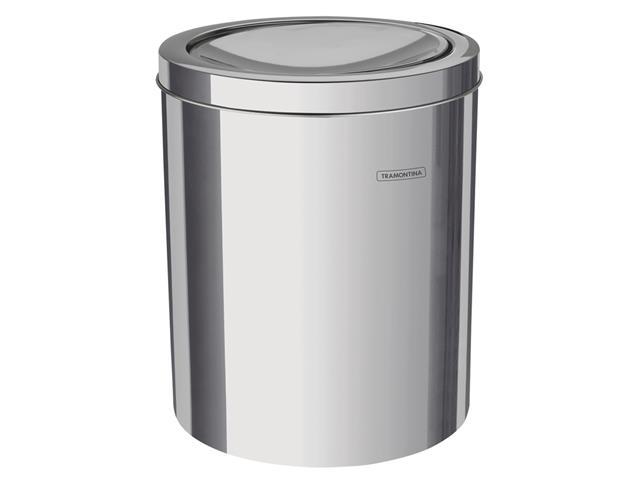 Lixeira com Tampa Tramontina Basculante Swing Inox 5 L - 1