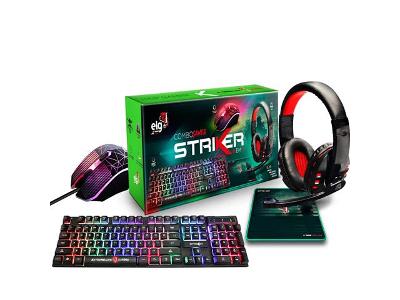 Combo ELG CGSR41 Striker Headset + Mouse + Teclado + Mousepad