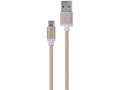 Cabo com Conector Philips Tipo USB para Micro USB Dourado 120CM