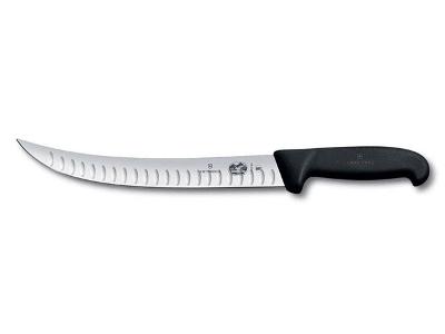 Faca Picanheira Curvada Victorinox com Sulcos cabo Fibrox 25CM