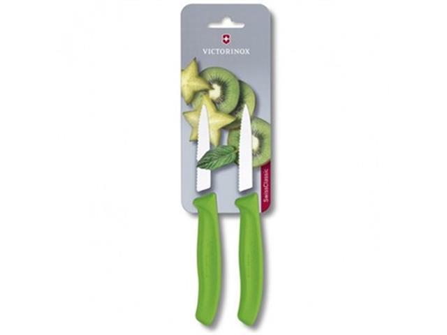 Jogo de Facas Victorinox Swiss Classic Lâmina Serrilhada Verde 2 Peças - 1