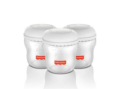 Kit 3 Frascos Para Armazenar Leite 150 ml Moms Essentials Fisher Price