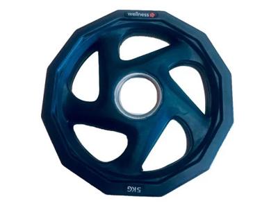 Anilha Olimpica Wellness Rubber 5 Furos 5 Kg WK014