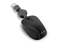 Mouse Multilaser Retrátil Emborrachado com Fio USB Preto MO231 - 1
