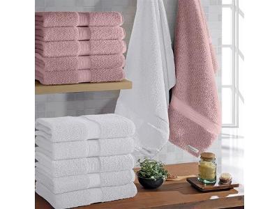 Jogo de Banho Buettner Natural Branco e Dusty Rosé 5 Peças