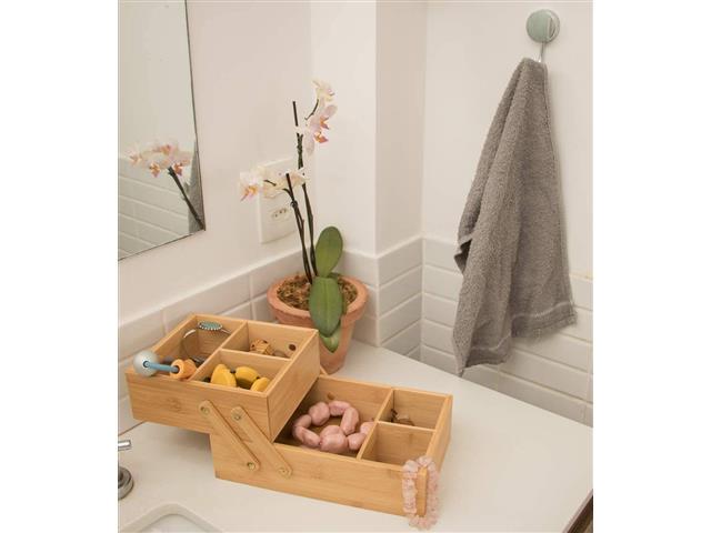 Caixa Organizadora Oikos de Bambu 2 Andares - 3