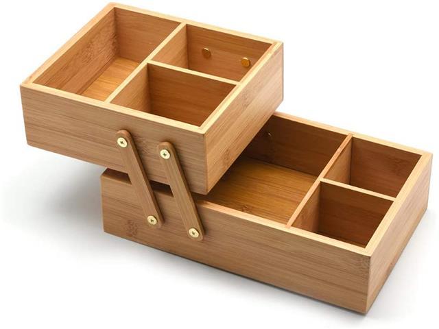 Caixa Organizadora Oikos de Bambu 2 Andares - 4