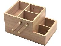 Caixa Organizadora Oikos de Bambu 2 Andares - 1