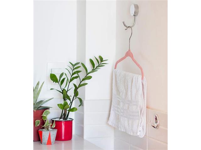 Conjunto Cabide Infantil Oikos de Veludo com Gancho 10 Peças Rosa - 2