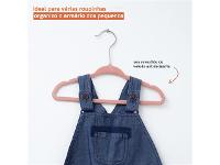 Conjunto Cabide Infantil Oikos de Veludo com Gancho 10 Peças Rosa - 4