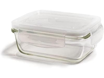 Pote de Vidro com Tampa Oikos Transparente Retangular Hermético 330ML