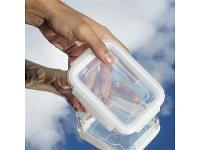 Pote de Vidro com Tampa Oikos Transparente Retangular Hermético 330ML - 2