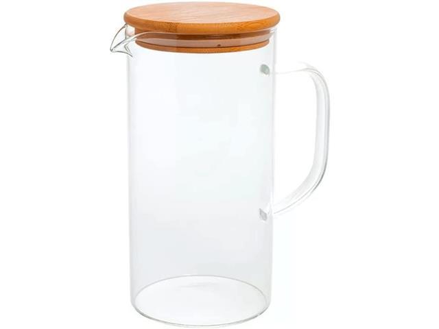 Jarra de Vidro Oikos com Medida e Tampa de Bambu 750ml - 1