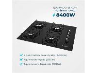 Cooktop a Gás 4 Bocas Mondial Preto/Inox Bivolt CTG-01 - 2