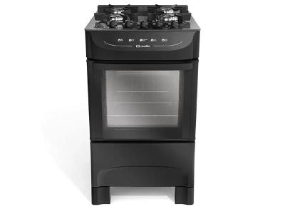 Fogão Mueller Preto fosco 4 Bocas com mesa de vidro MFI4BB