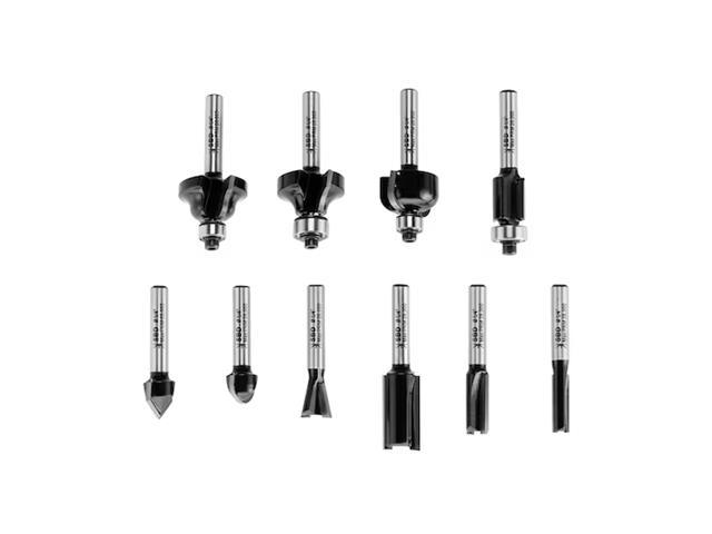 Jogo de 10 Peças Stanley Fresas Para Tupia Haste de 1/4 [6,35mm] - 2