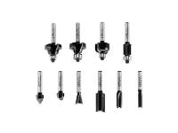 Jogo de 10 Peças Stanley Fresas Para Tupia Haste de 1/4 [6,35mm] - 2