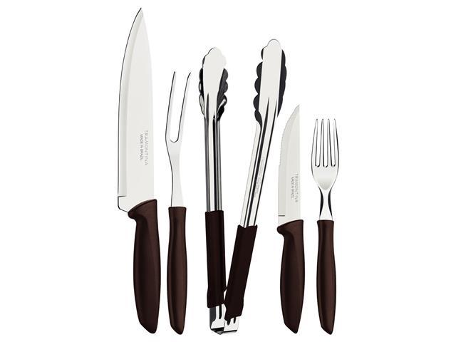 Jogo para Churrasco Tramontina Plenus em Inox e Cabos Marrom 15 Peças - 1