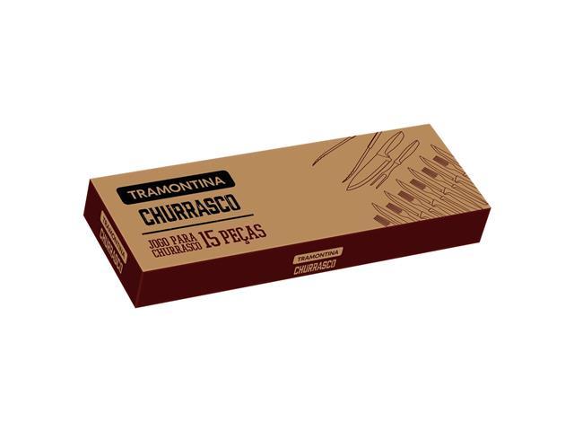 Jogo para Churrasco Tramontina Plenus em Inox e Cabos Marrom 15 Peças - 2