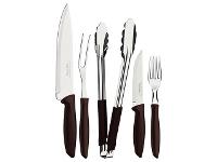 Jogo para Churrasco Tramontina Plenus em Inox e Cabos Marrom 15 Peças - 1