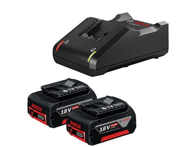 Kit de 2 Baterias GBA 18V 4Ah + Carregador Bosch GAL 18V-40 Bivolt - 1