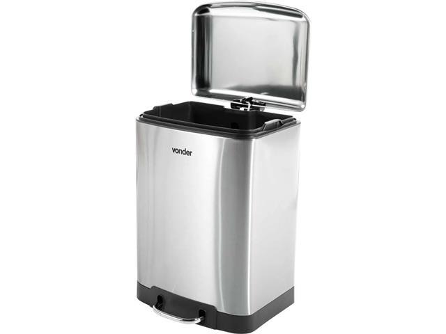 Lixeira Retangular Vonder 12 Litros Inox - 2