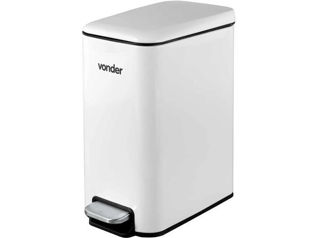 Lixeira Retangular Vonder 5 Litros Branca - 1