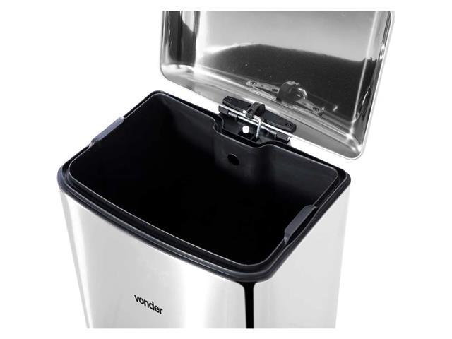 Lixeira Retangular Vonder 30 Litros Inox - 2