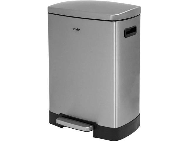 Lixeira Retangular Vonder 50 Litros Inox - 1