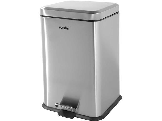 Lixeira Retangular Vonder 20 Litros Inox - 1