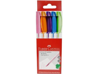 Caneta Esferográfica Faber-Castell Trilux Colors 1.0mm com 5 cores